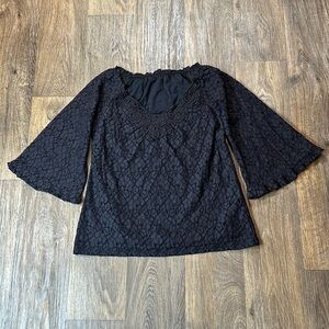 Broderie Black Rayon & Cotton Blouse
